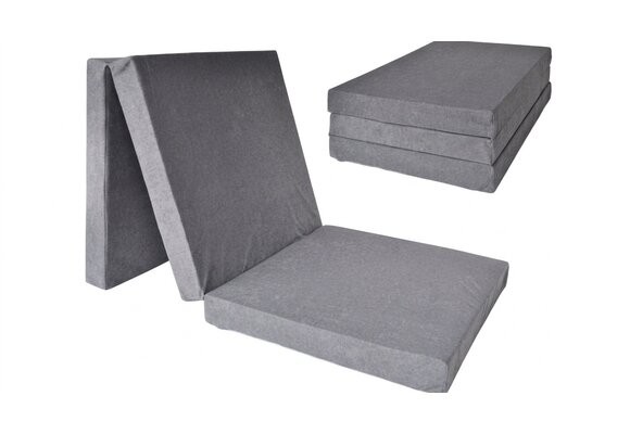 Opklapbaar matras grijs 195x80x10 cm foam logeermatras