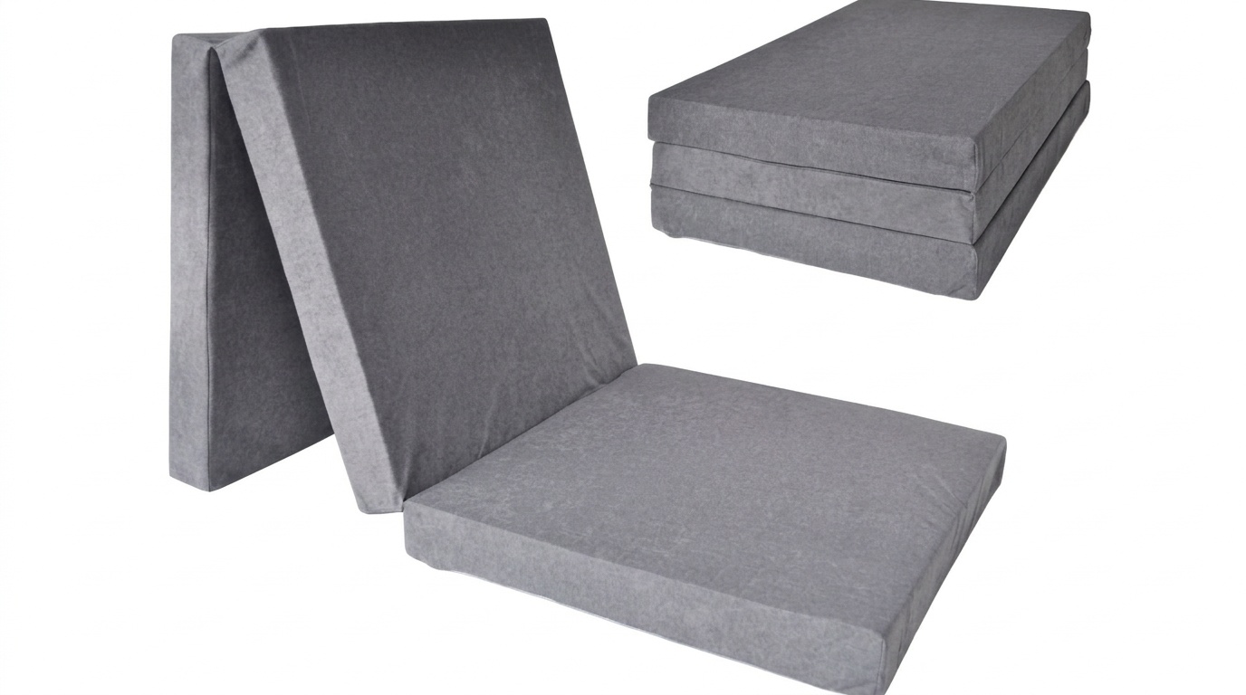 Opklapbaar matras grijs 195x80x10 cm foam logeermatras