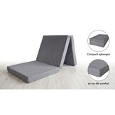 Opklapbaar matras grijs 195x80x10 cm foam logeermatras