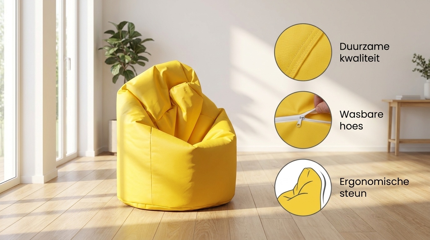 Zitzak fauteuil okergeel 70x70x110cm polyester
