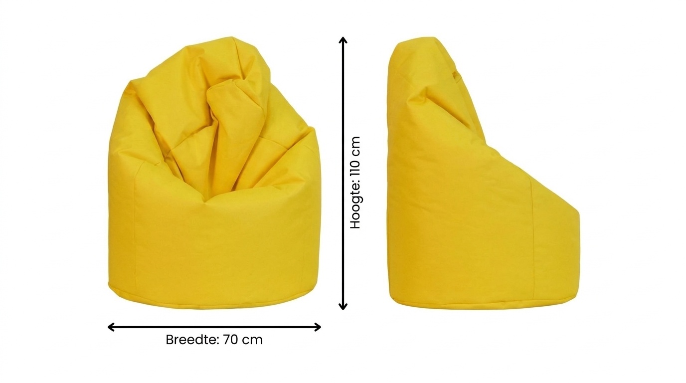 Zitzak fauteuil okergeel 70x70x110cm polyester