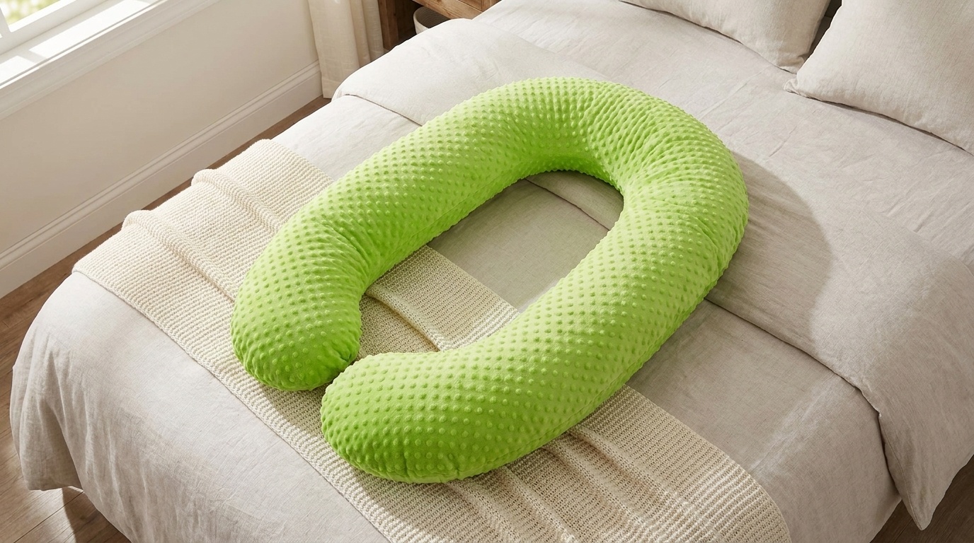 Voedingskussen - Zwangerschapskussen - 100% katoen - 240 cm - groen