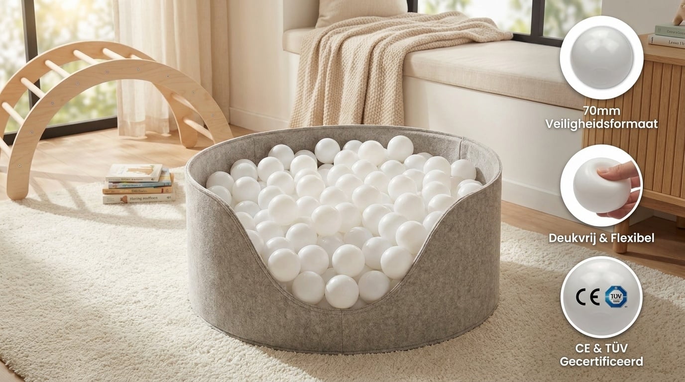 Ballenbak ballen wit (70mm) 300 stuks