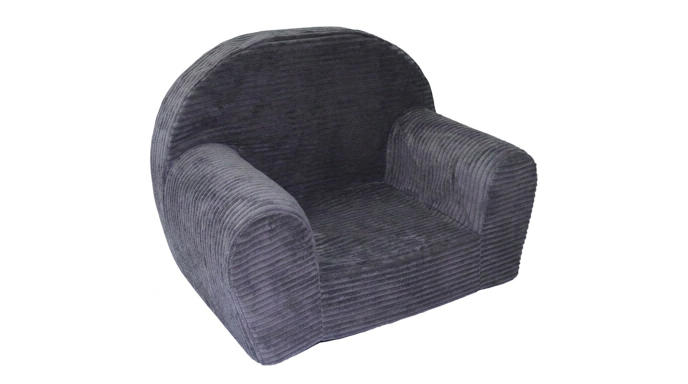 Kinderfauteuil - LINCOL - 60x40x45 cm - corduroy - antraciet