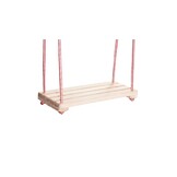 Houten schommel - 42x18 cm - naturel - rood wit