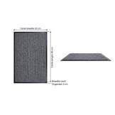 Deurmat 60x90 cm Grijs - Duurzame Droogloopmat van Polypropyleen & Rubber