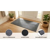 Deurmat - droogloopmat - inloopmat - 60 x 90 cm - grijs