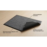 Deurmat - droogloopmat - inloopmat - 60 x 90 cm - grijs