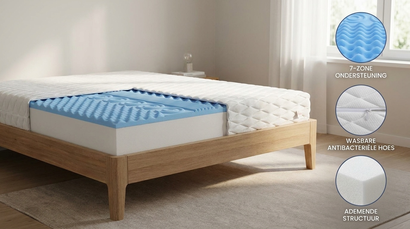 Schuim matras H3 80x200cm dikte 12cm 7 zones