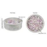 Ballenbak marmer met 200 licht roze parelmoer wit transparante ballen - 90 x 30 cm - rond