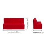 Kinder meubel - Kinder fauteuil - Kinderbankje - rood - 50 x 120 x 40 cm - 215 gram