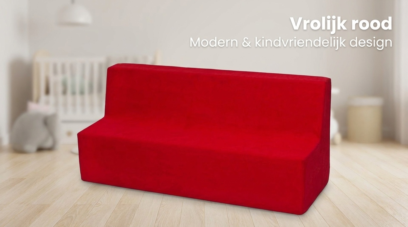Kinder meubel - Kinder fauteuil - Kinderbankje - rood - 50 x 120 x 40 cm - 215 gram