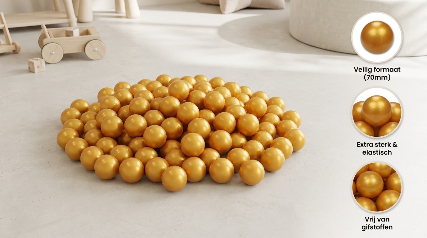Ballenbak ballen goud (70mm) 500 stuks