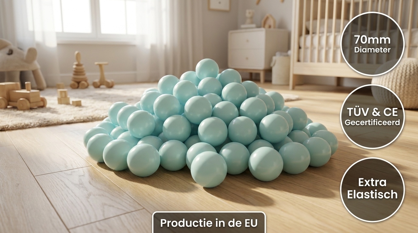 Ballenbak ballen licht mint (70mm) 500 stuks
