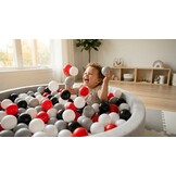 Ballenbak ballen 500 stuks 7cm, wit, rood, grijs, zwart