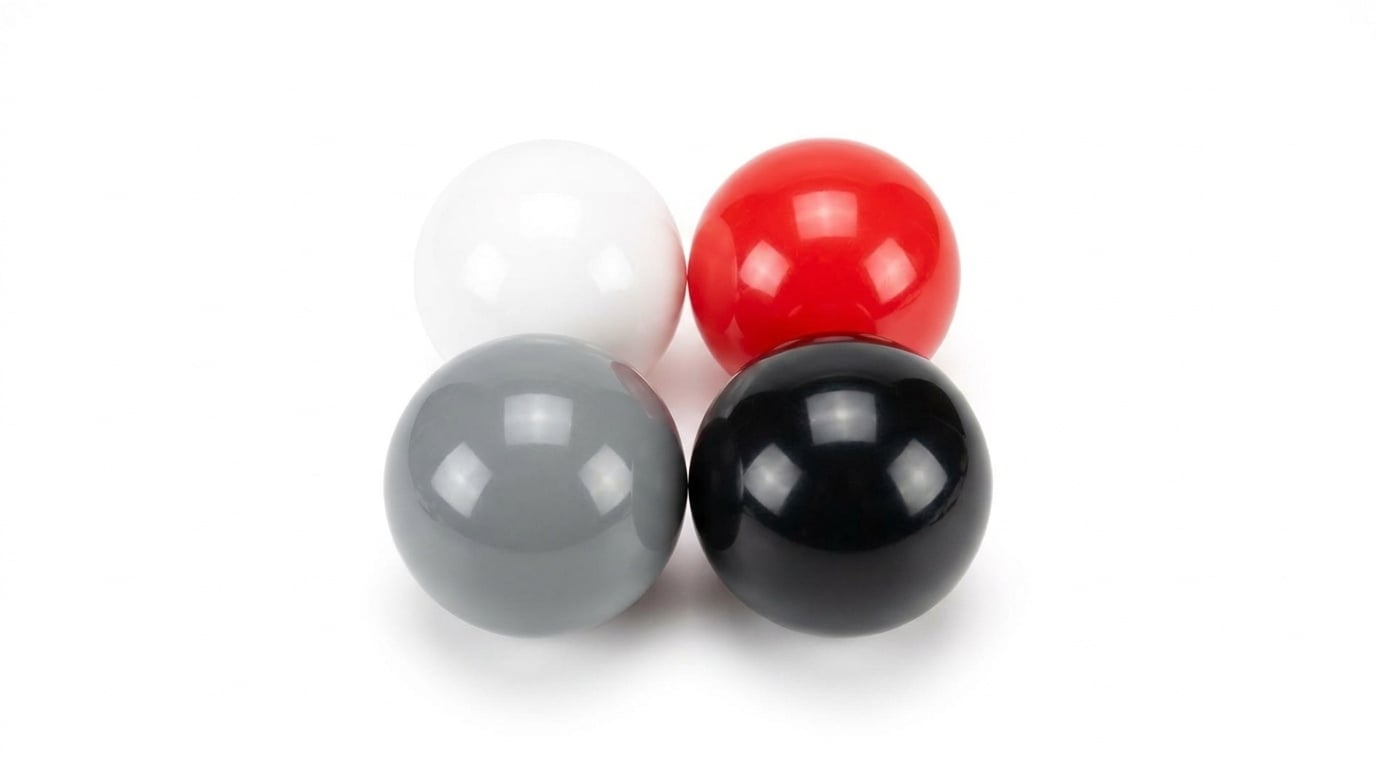 Ballenbak ballen 500 stuks 7cm, wit, rood, grijs, zwart