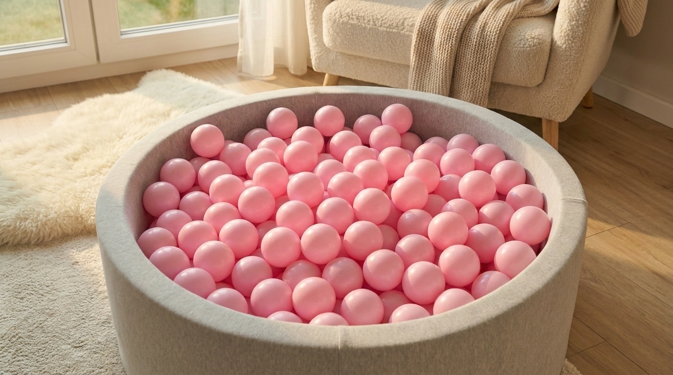 Ballenbak ballen poeder roze (70mm) 500 stuks