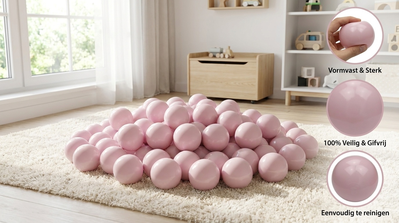 Ballenbak ballen licht roze (70mm) 500 stuks