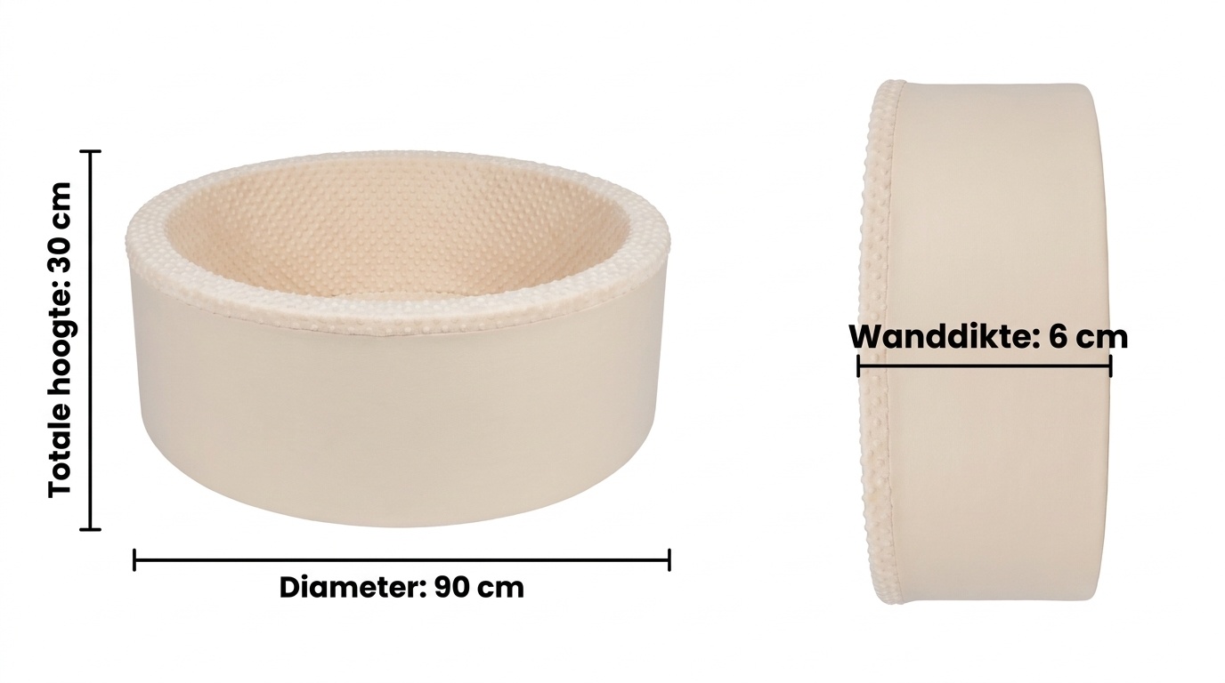 Ballenbak - stevig ballenbad - 90 cm - beige - zonder ballen
