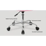 Bureaustoel roze - Hoogte verstelbaar | Ergonomisch | 82-94cm