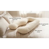 Zwangerschapskussen 100% katoen 300 cm beige