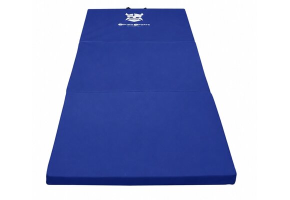Fitness mat - opvouwbaar - 80x200x5 cm - waterdicht - blauw