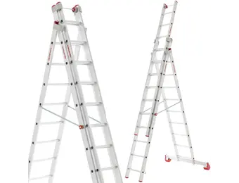 Multifunctionele ladder 3x15 - werkhoogte 11,11 m - aluminium