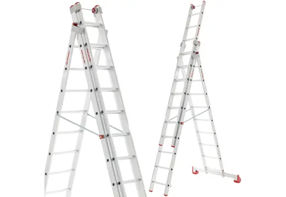 Multifunctionele ladder 3x15 - werkhoogte 11,11 m - aluminium