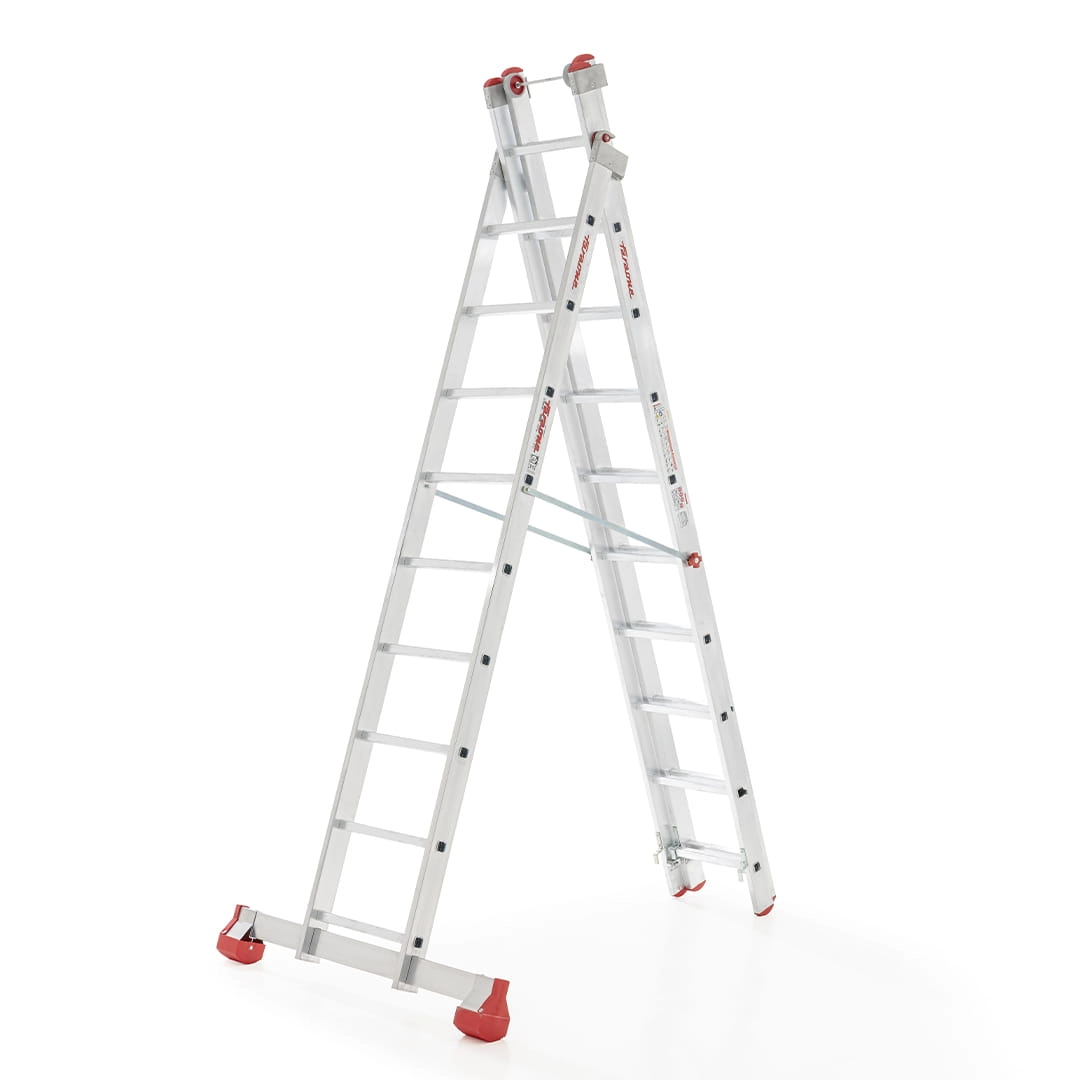 Multifunctionele ladder 3x15 - werkhoogte 11,11 m - aluminium