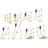 Multifunctionele ladder 3x15 - werkhoogte 11,11 m - aluminium
