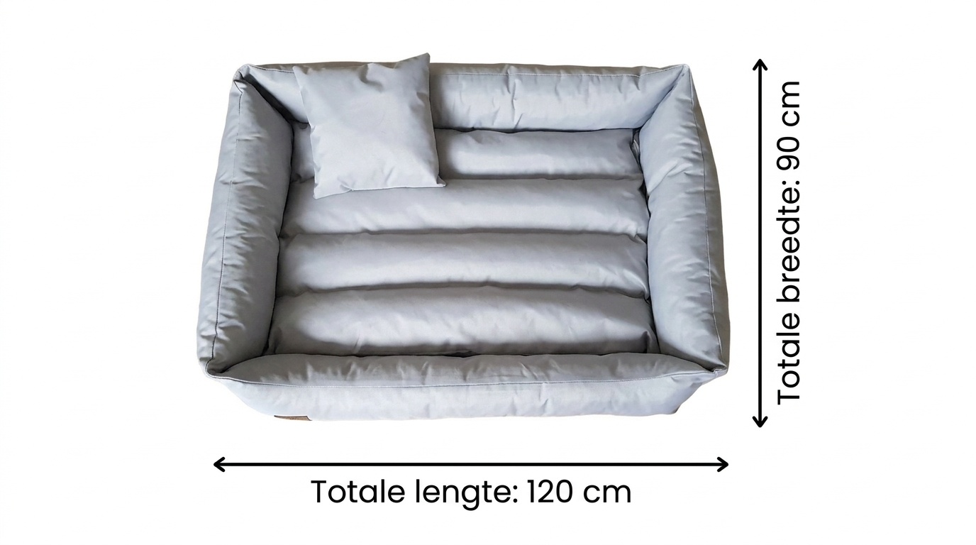 Hondenbed 120 x 90 cm - grijs - hondenkussen - waterdicht