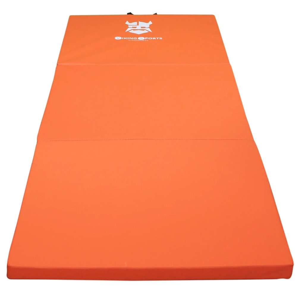 Fitness mat - opvouwbaar - 80x200x5 cm - waterdicht - oranje