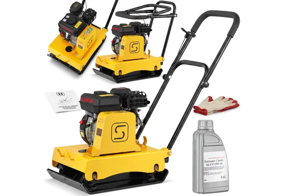 Trilplaat - grondverdichter - 60 kg - 6,5 pk motor - 17 kN