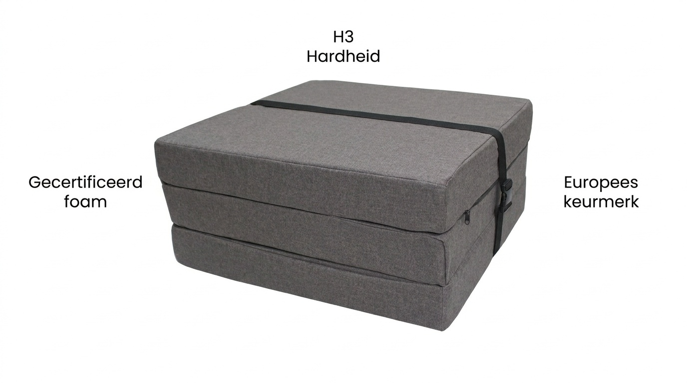 Opvouwbaar matras - logeermatras - 195x60x8 cm - bruin