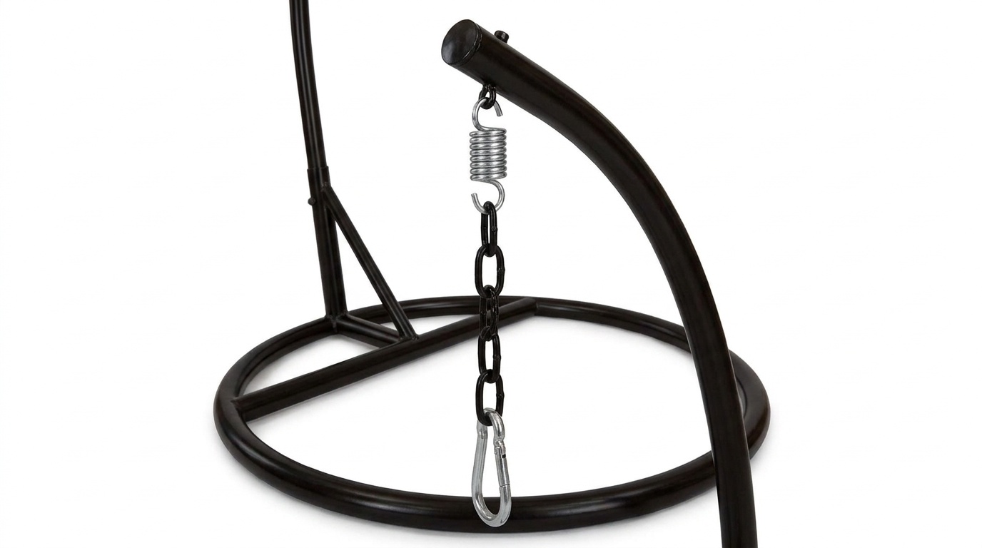 Hangstoel - ei stoel - met zwarte standaard & kussens - tot 150kg