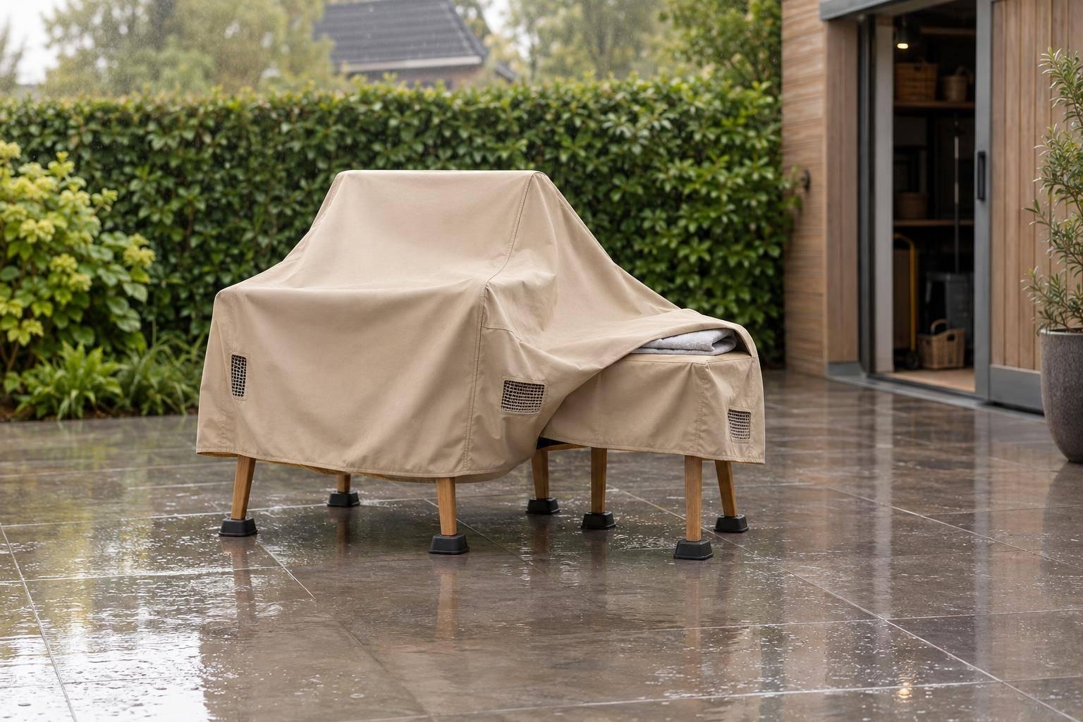 Hoe bescherm je tuinmeubels tegen regen?