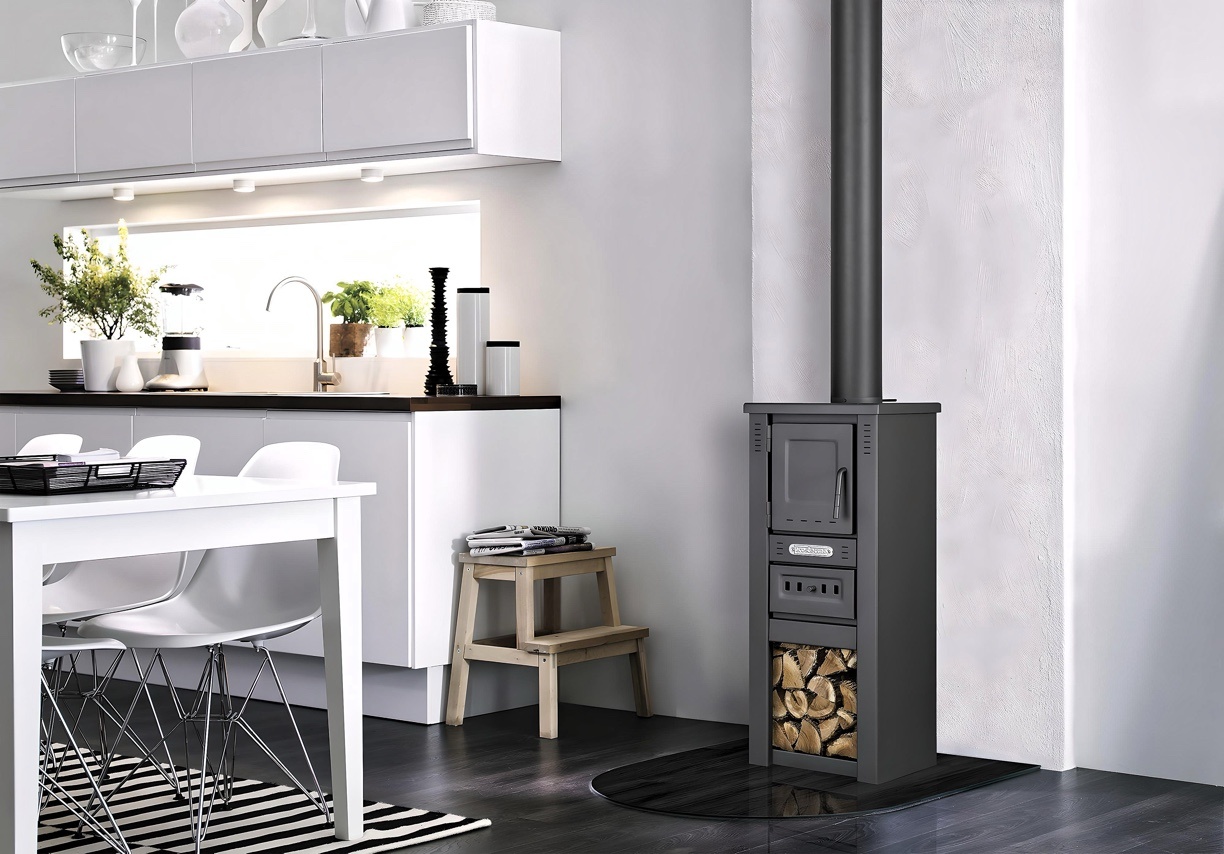 Houtkachel - Pro-Termo Lava Basic - 6 kW - grijs