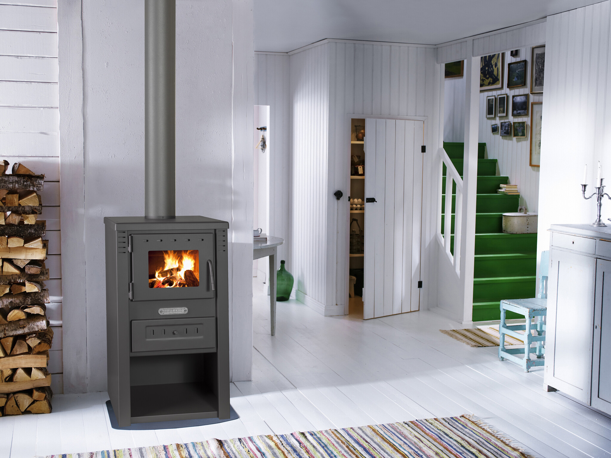 Houtkachel - Pro-Termo Nova EKO - 7,5 kW - grijs