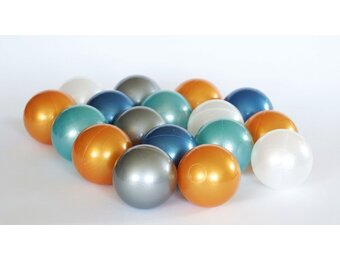 Ballenbak ballen 500 stuks 7cm, goud, zilver, transparant, turqoise, lichtblauw