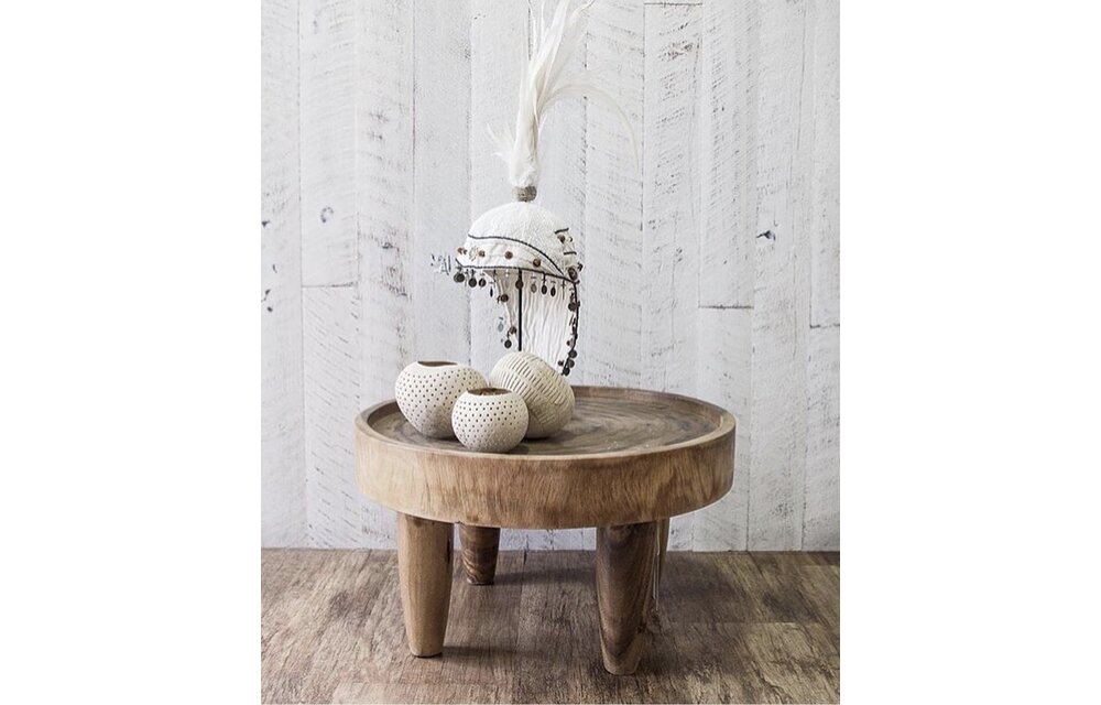 The Fully Beaded Hat on Stand - White