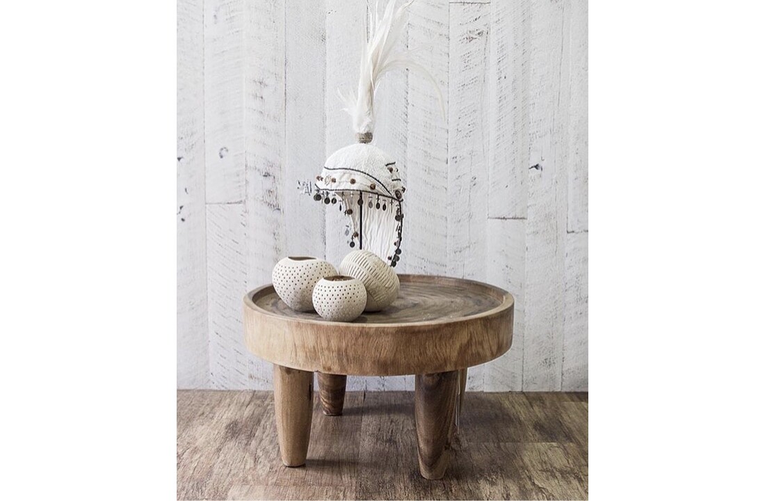 The Fully Beaded Hat on Stand - White