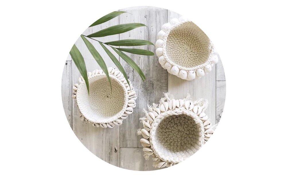 The Cowrie Macrame Candle Holder - Natural S