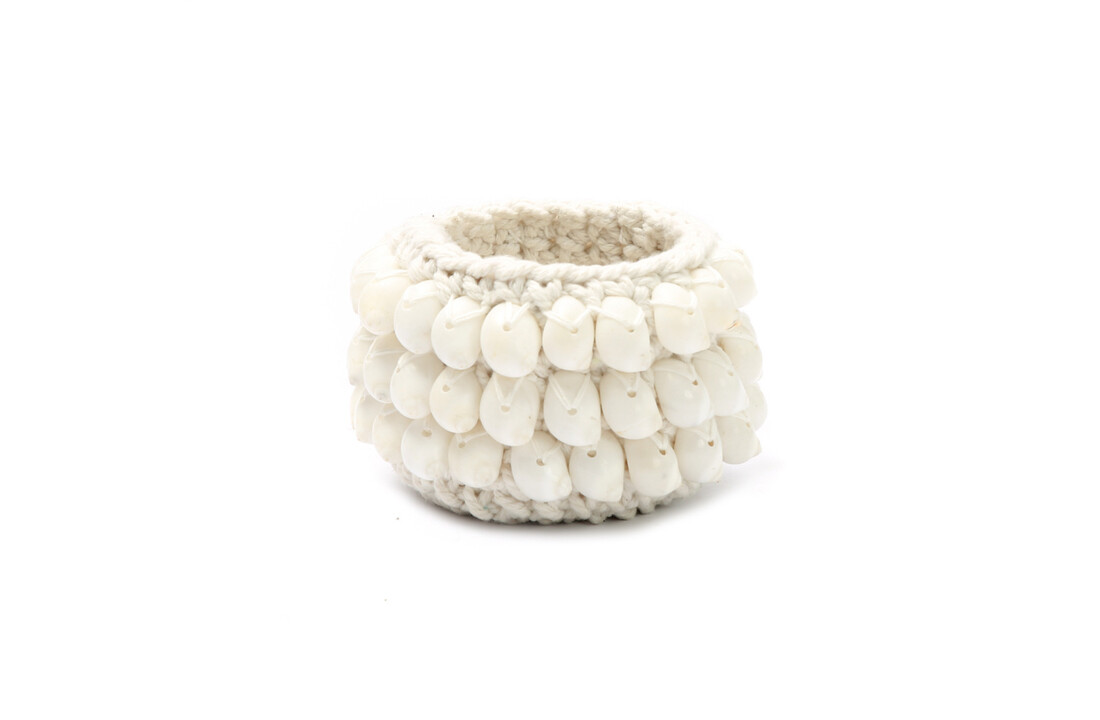 The Kai Macrame Candle Holder - White - S