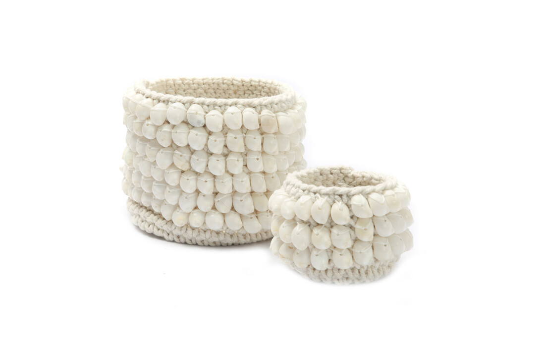 The Kai Macrame Candle Holder - White - S