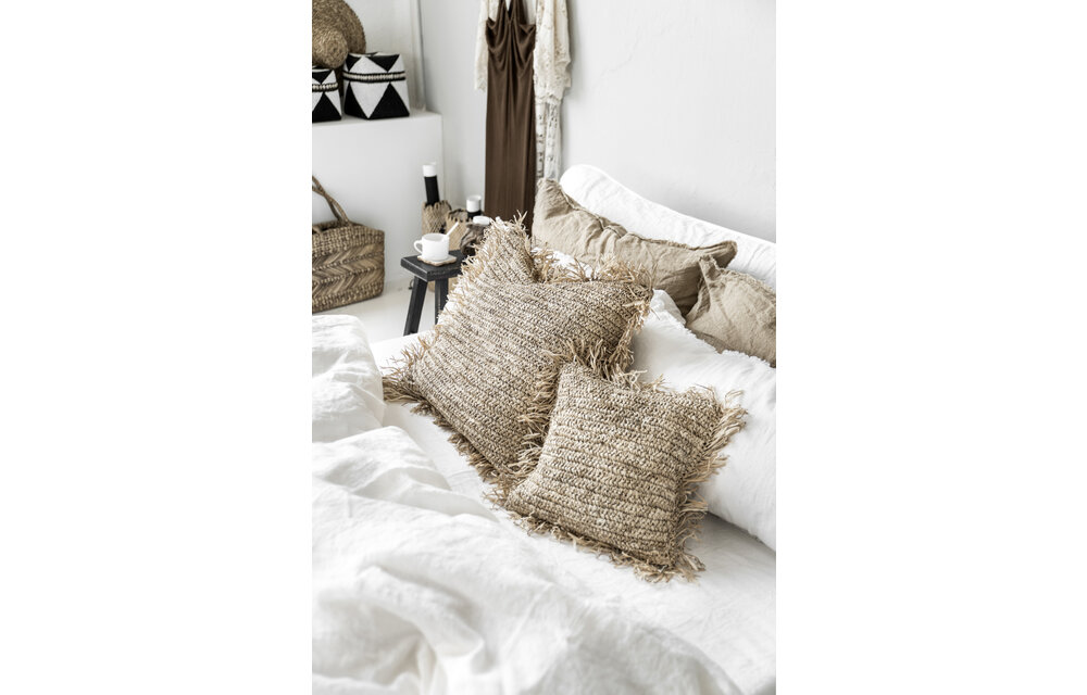 The Raffia Cushion Square - Natural - L