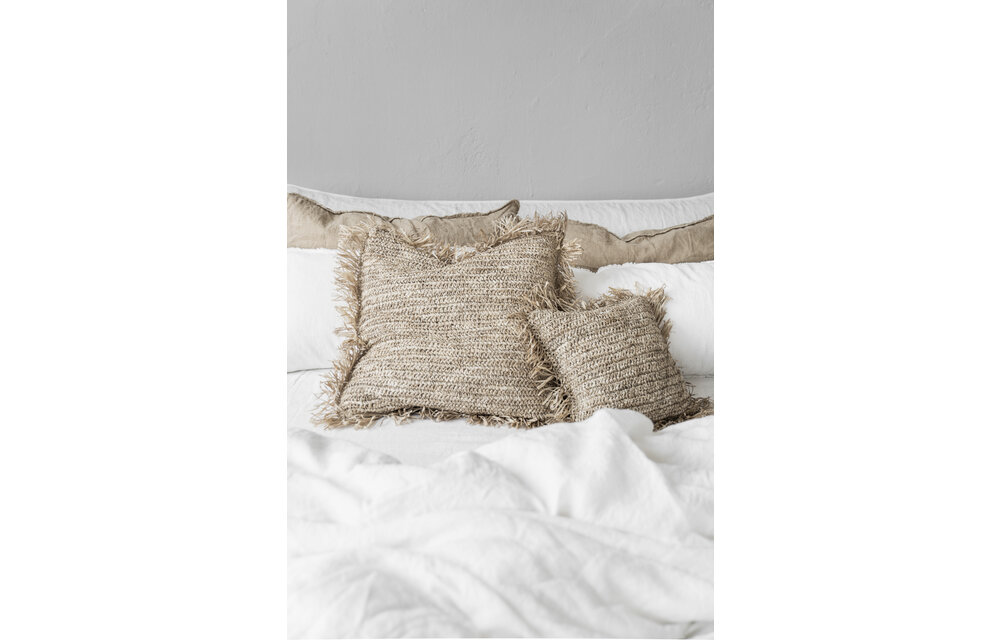 The Raffia Cushion Square - Natural - M