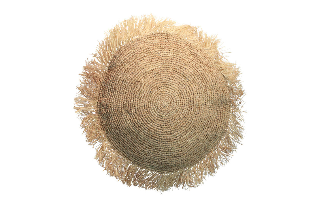 The Raffia Cushion Round - Natural - L