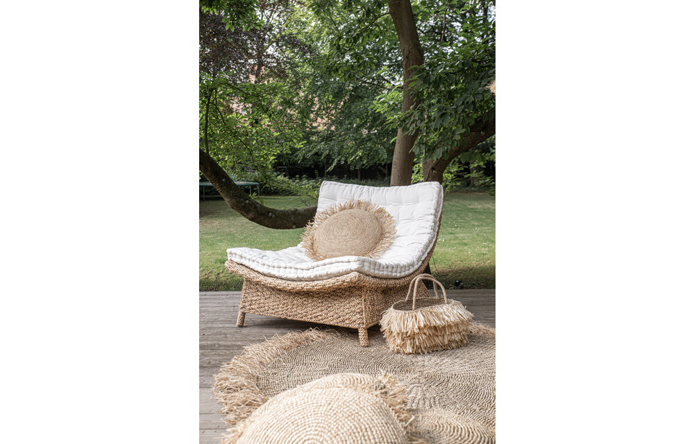The Raffia Cushion Round - Natural - L