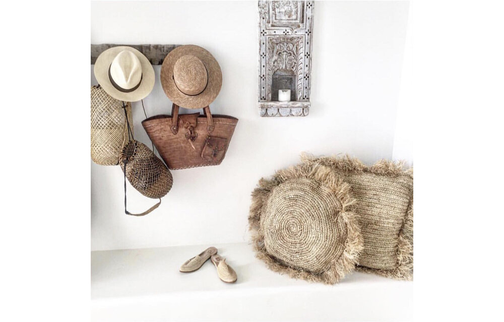 The Raffia Cushion Round - Natural - L