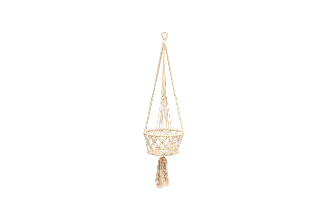 The Macrame Plant Holder - White - M